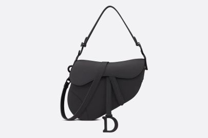 Saddle Bag with Strap Black Ultramatte Calfskin DIOR at Dior